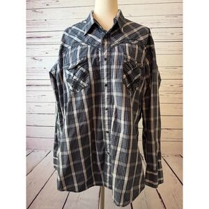 Panhandle Slim Western Shirt size XL Mens Extra Large Black pearl snap cowboy